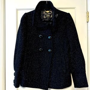 Guess Black & Gold Shimmer Pea Coat - Size M